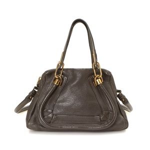 Chloe Large Paraty bag in Elephant Gray Leather
